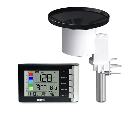 Updated Version Geevon Wireless Rain Gauge,3 in 1 Self-Emptying Rain Collector Monitoring Rainfall and Indoor//Outdoor Temperature /& Humidity with Backlit Weather Station