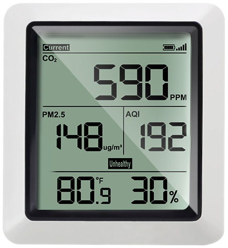 Ecowitt WH0290 Air Quality Monitor Meter Pm2.5 Detector Indoor Outdoor with Temperature and Humidity for Home Office Car