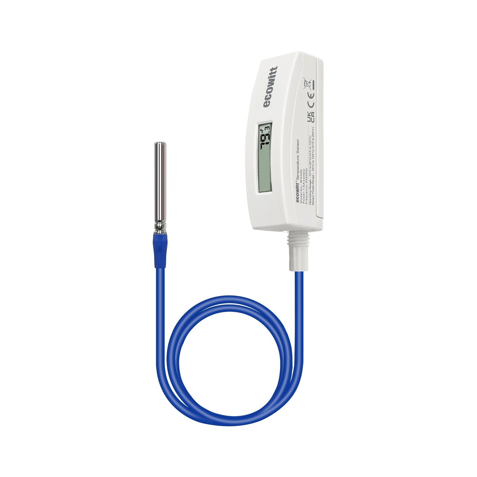 ECOWITT WH31 Wireless Multi-Channel Thermometer with LCD Display Remote App